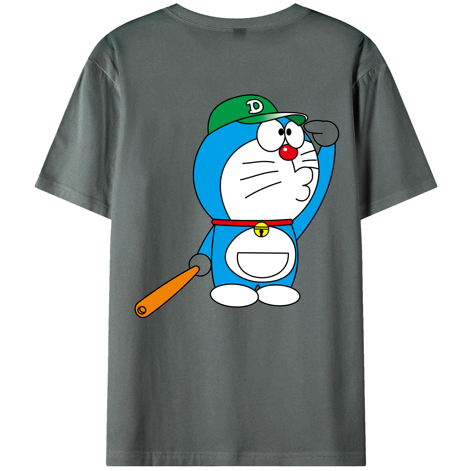 （画像用） ドラえもん Doraemon 綿100％ メンズ半袖Tシャツ（バックプリント） 通気性